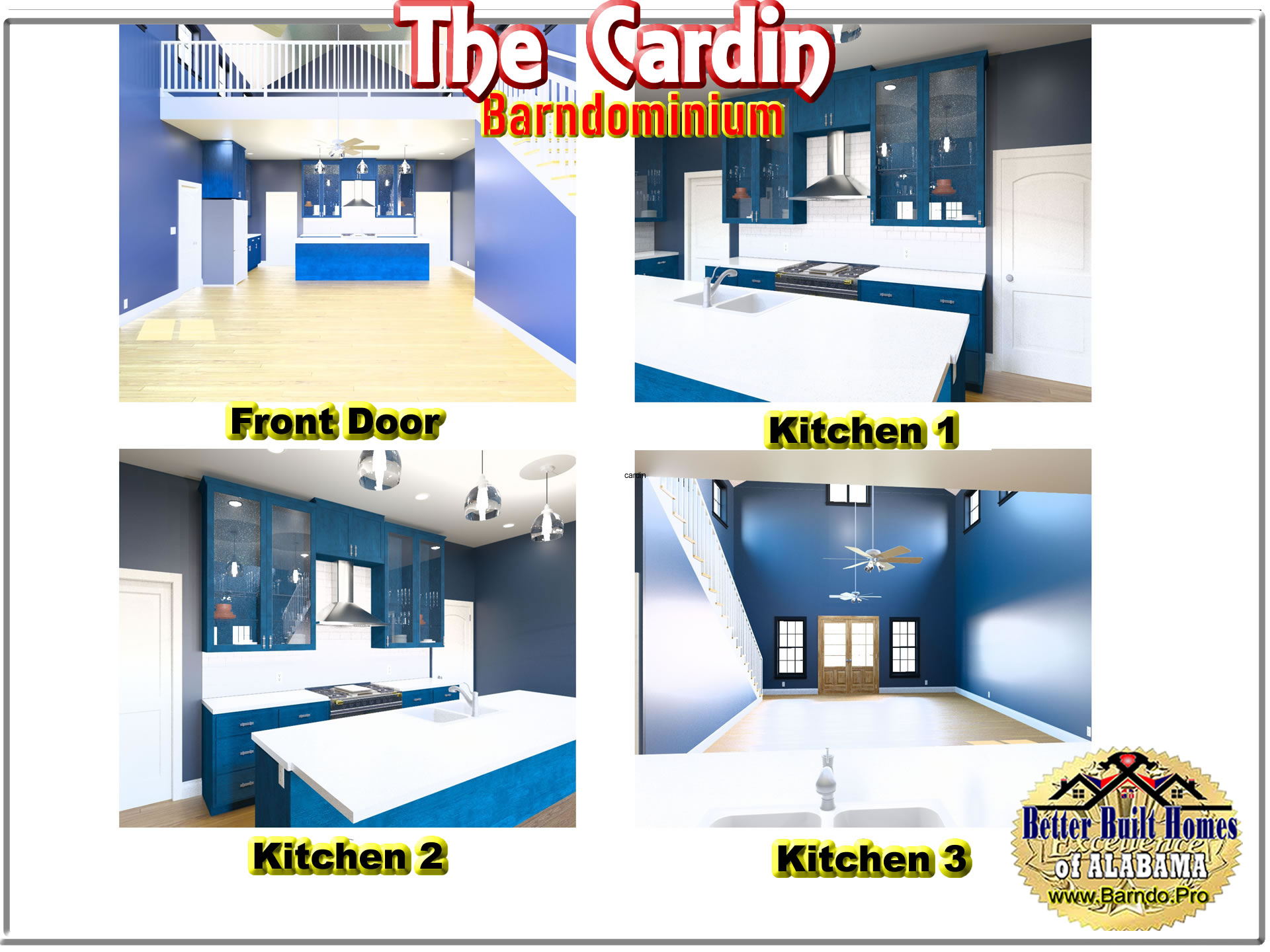 The Cardin Barndominium 3D Renderings of the inside.