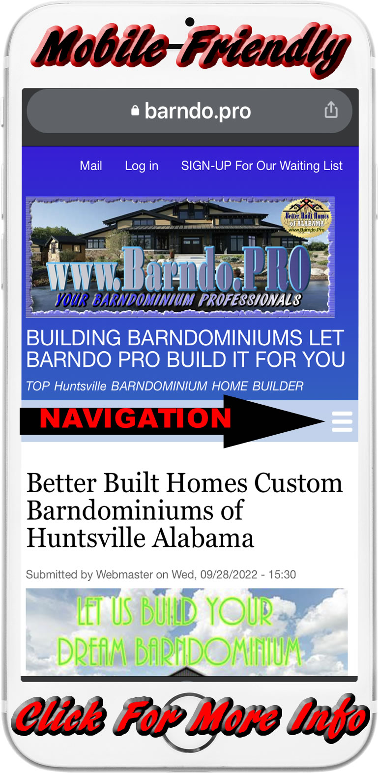 Barndo.PRO is a Responsive Mobile App which means Our Website is Designed to work on your Mobile Device