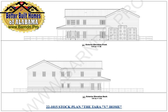 Floor Plans for the Tara V Barndominium Built By Huntsville Home Builder Better Built Homes of Alabama Sammy Brown
