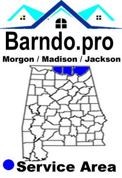 About barndo.pro Custom Barndominium Builder Cover Area is Morgon Madsion and Jackson Counties